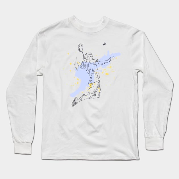 Badminton Long Sleeve T-Shirt by Brainable ART